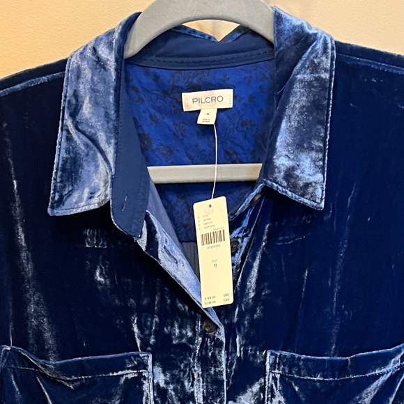 NWT - Pilcro Hadley Relaxed Button-down Velvet Edition - Picture 2 of 11